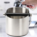 DIBTSA Coffee Knock Box, Espresso Knock Box Stainless Steel Espresso Machine Accessories with Removable Knock Bar and Non-Slip Base Coffee Grounds Container Bin, Large (Silver) - Image 5