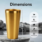 5 Pcs 18.6 oz Small Metal Cup, Double Wall Vacuum Stainless Steel Insulated Cup, Reusable Camping Cups Unbreakable Indoor Outdoor for Party, Home, Office, BBQ, Gold - Image 2