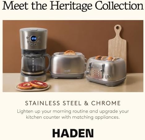 HADEN 12 Cup Programmable Drip Coffee Maker Machine, Stainless Steel/Chrome - Image 5