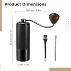 Portable Manual Coffee Grinder, Stainless Steel Conical Burr for Coffee Beans, with 2 Cleaning Brushes, Hand Grinding Machine for Espresso, Pour Over, Drip, Adjustable Grind Setting - Image 5
