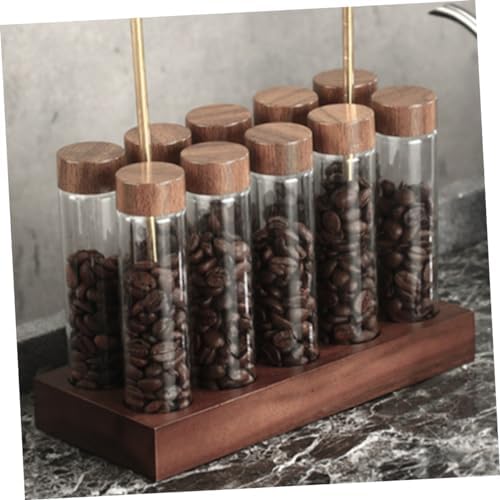 1set Coffee Storage Tubes with Stand Sealed Glass Jars for Coffee Beans Tea and Kitchen Seasonings Easy to Assemble Display for Home and Restaurant Use - Image 4