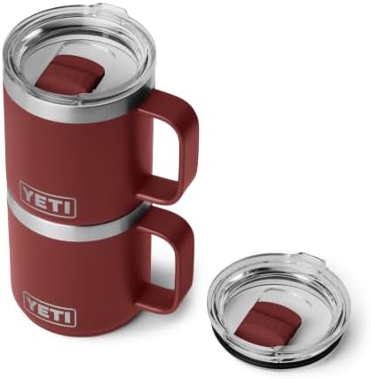 YETI Rambler 10 oz Ceramic Lined Stackable Mug, Vacuum Insulated, Stainless Steel with MagSlider Lid, Stag Red - Image 7