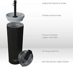 asobu Ocean Stainless Steel Tumbler with Flexible Straw Lid | Insulated Water Bottle for Ice Coffee, Cold Brew | Flip Open Lid for Hot Tea and Coffee | Reusable Travel Cup 27 Ounce (Mint) - Image 4