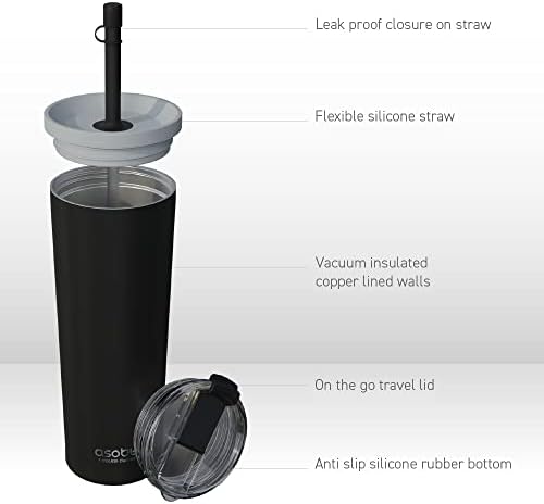 asobu Ocean Stainless Steel Tumbler with Flexible Straw Lid | Insulated Water Bottle for Ice Coffee, Cold Brew | Flip Open Lid for Hot Tea and Coffee | Reusable Travel Cup 27 Ounce (White) - Image 4