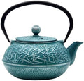 Cast Iron Tea Kettle,SECHUDO Teapot Coated with Enameled Interior for Loose Tea,Cast Iron Teapot with Stainless Steel Infuser for Stovetop Safe (30.4oz-Pattern-5) by SECHUDO