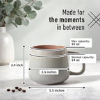Ava Nord Large Stoneware Ceramic Coffee Mugs Set of 4 | 16 oz | Sage Ash - Image 2
