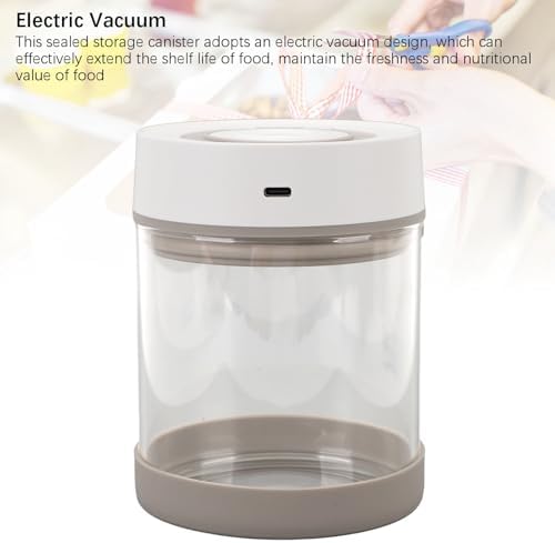 Ejoyous Electric Vacuum Canister, Sealed Glass Jar for Tea Coffee Beans Nuts Storage, with Built in 500mAh Battery, for Home Kitchen (600ml) - Image 6
