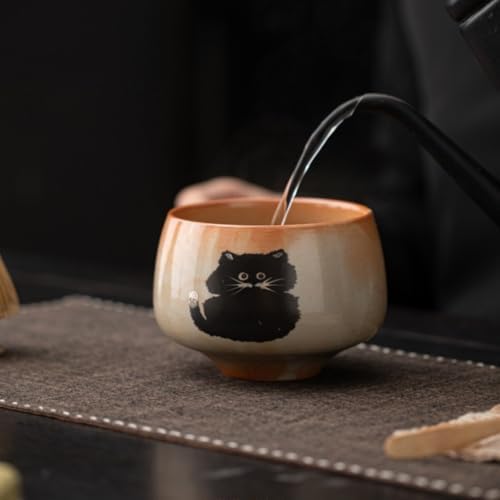 Matcha Whisk Set -4 Piece Ceremony Matcha Set with Matcha Whisk,Bamboo Matcha Scoop, Whisk Holder,Ceramic Matcha Bowl,Cat Design Matcha Tea Ceremony fit for Traditional Japanese Tea Ceremony (Cat A) - Image 4