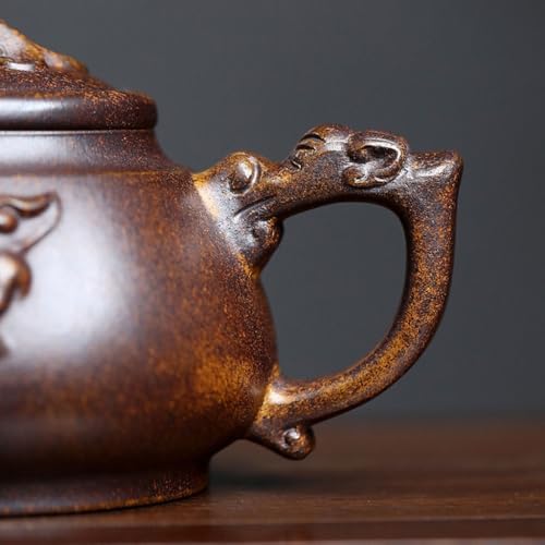Tea Kettle Original Ore High Temperature Segment Clay Dragon and Phoenix Auspicious Purple Clay Teapot Home Kung Fu Teapot Ceramic Tea Infuser - Image 4