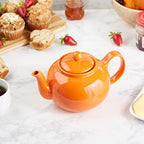RSVP Large Stoneware Chai Teapot -Microwave & Dishwasher Safe - 42 oz - Orange - Image 4