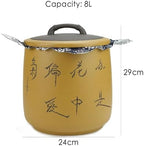 Yixing Clay Anti-Caking Storage Jar 8L, 15Lb Rice Canister with Lid - Image 2