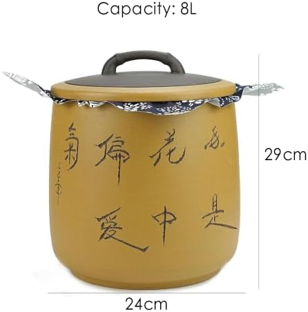Yixing Clay Anti-Caking Storage Jar 8L, 15Lb Rice Canister with Lid - Image 2