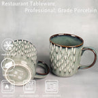 16 Ounces Coffee Mugs, Ceramic Coffee Mugs with Texture Patterns for Man,Woman,Dad,Mom, Modern Coffee Mugs Set of 4 for Latte/Cappuccino/Cocoa, Dishwasher&Microwave Safe - Image 3