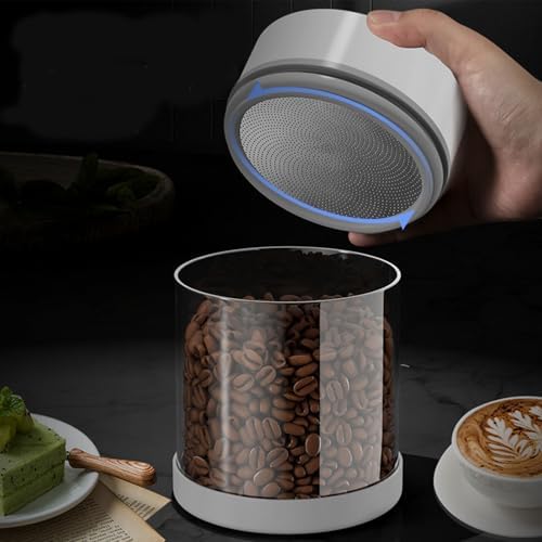 Aramox Electric Vacuum Canister, Sealed Glass Jar for Tea Coffee Beans Nuts Food Storage, with Built in 500mAh Battery, for Home Kitchen Organizer (600ml) - Image 4