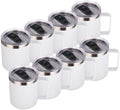 Volhoply 14oz Insulated Stainless Steel Coffee Mug with Lid Bulk 8 Pack,Not Suitable for Sublimation,Double Wall Vacuum Travel Coffee Cup with Handle, Reusable Metal Camping Mugs Keep Cold(White,8) by LiveFully%EF%BC%8CDrinkFreely%E2%80%94KeepGoingwithVolhoply%EF%BC%81
