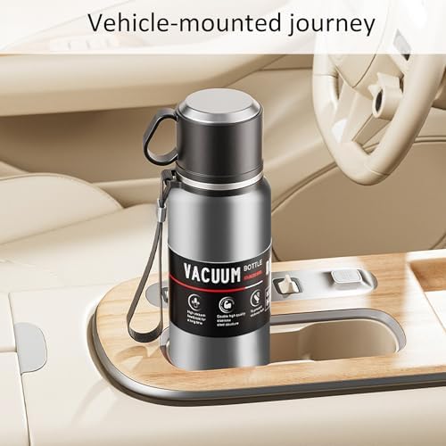 Coffee Tea Vacuum Stainless Steel Water Bottle with LED Temperature Display ：Hot and Cold Insulated Water Bottles Include Tea Strainer & Drinking Lid (silver, 1160ml/39.23oz) - Image 6