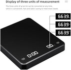 Digital Scales, 3Kg/0.1G Digital Coffee Scale with Timer Recharable Electronic Smart Kitchen Balance Precision Espresso Scales Measuring Tools, Multifunctional Scale - Image 4