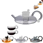 Sereno Filtration Teapot Set, Innovessa Tea Pot, 20oz Sereno Filtration Glass Teapot Set with Infusers for Loose Tea(White-a) by Unknown