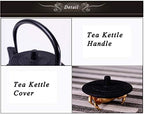 tetsubin Cast iron Tea Kettle workshop Healthy japanese Tea pot with Stainless Steel Infuser（10.14oz） - Image 3