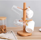Dxcaicc Coffee Cup Holder for Countertop, Coffee Mug Tree with 6 Hooks, Mug Rack, Wooden Coffee Cup Holder Stand for Kitchen Decor,1 Piece - Image 6