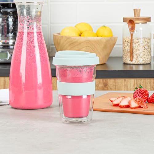 Restaurantware - Forma Professional 13.5 Ounce Insulated Travel Mugs, 10 Double Wall Coffee Mugs - Includes Lids And Sleeves, Reusable, Clear Borosilicate Glass Tumblers, Dishwashable, Microwavable - Image 4