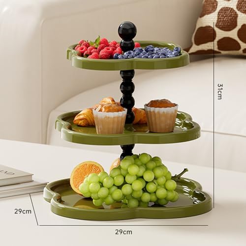 Key Bowl for Entryway Table, Pen Holder for Desk Cute-Sunglass, Jewelry, Makeup Organizer-Cupcake Stand for Candy, Cookies-Tea Bag & Coffee Bar Snack Organiser for Pantry Storage (3 Tier-Green) - Image 7