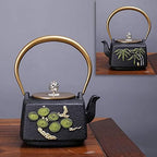 LJYT Teapot Teapots Cast Iron Handmade TeapotHome Kettle Uncoated Vintage Cast Iron Kettle Tea Pot with Infusers for Loose Tea (Color : Party pine tree) by Unknown