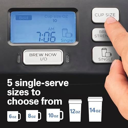 Hamilton Beach FlexBrew Trio 2-Way Coffee Maker, Compatible with K-Cup Pods or Grounds, Combo, Single Serve & Full 12c Pot, Black - Fast Brewing, Refurbished (R49934) - Image 6