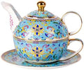 KAMMAK Tea for One Set, Ceramic Teapot, Bone China Tea Set, Cup and Saucer by KAMMAK
