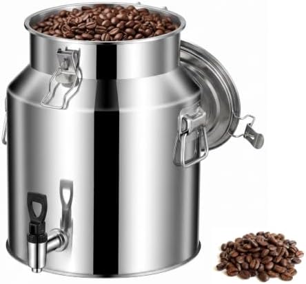 Water Dispenser with Spigot, Airtight Stainless Steel Milk Can by Unknown