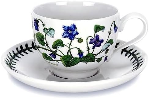 Portmeirion Botanic Garden Tea Cup and Saucer, Set of 6 Assorted Motifs by Portmeirion