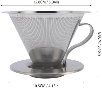 316 Stainless Steel Pour Over Coffee Dripper with 300 Mesh Filter Portable Reusable Cone for Travel Camping Brewing Tea - Image 4