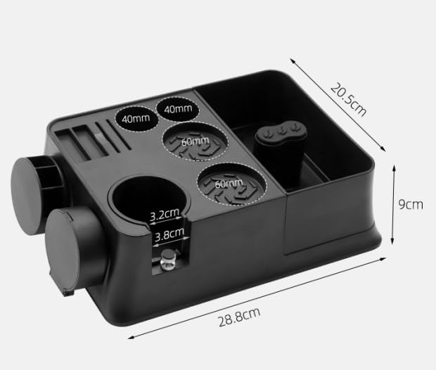 Espresso Coffee Station Organizer Box Fit for Storage 51, 54, 58MM Espresso Tamper, Espresso Knock Box, Distributor, Portafilter & Puck Screen Accessories, Plastic Station Base, large, Black - Image 5