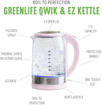 GreenLife 1.7 Liter Electric Glass Kettle, Pink - Image 3
