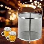 400 Micron Mesh Stainless Steel Hop Filter Barrel Strainer with Hook - Brewing Grain Basket for Homebrew Hops Wine,12.9x12.9 inch - Image 2