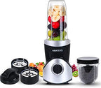 Amateys Personal Blender for Shakes and Smoothies,Professional Kitchenblender with Blending & Grinding Blades, Portable Coffee Grinder with 24/10 OZ Travel Bottles, Adjustable Speeds Juice Blender by amateys