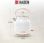 Haden Heritage 1.7 Liter Stainless Steel Electric Kettle, Hot Water Kettle with 360-Degree Base and Auto Shutoff, Ivory & Copper - Image 4
