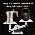 Bincoo 2-Cup Triple Valve Moka Pot,316 Stainless Steel Stovetop Espresso Maker,2–3.0 Pa High Pressure,Rich Crema Moka Pot,Compatible with Electric & Gas Stoves - Image 5