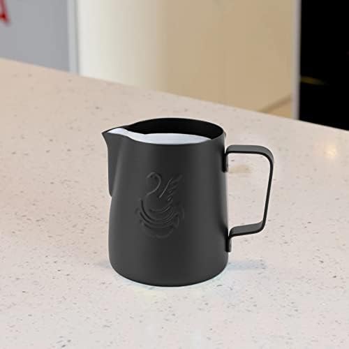 420ml 304 Stainless Steel Milk Frothing Pitcher with Handle, Frother Cup with Eagle Beak Spout, Latte Cup for Milk Coffee Tea (Black) - Image 3