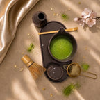 Dark Taupe 7-Piece Matcha Tea Set with Bowl & Bamboo Whisk - Image 3