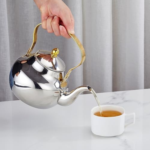 SANQIAHOME 2.1 Quart Stainless Steel Teapot With Infuser,Tea Kettle For Stove Top Minimalist Style - Image 4