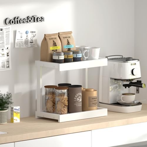 MARTY Counter Shelf Organizer, Large Spice Rack for Countertop, White - Image 3