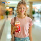 Joyclub Sublimation Glass Cups 8 Pack 16 oz Clear with Bamboo Lids - Image 6