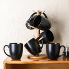 AmorArc 16 oz Coffee Mugs Set of 6, Large Ceramic Matte Black Coffee Cups - Image 6