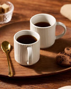 famiware 3oz Espresso Cups and Saucers, Set of 4, Matte White - Image 3