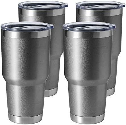 HASLE OUTFITTERS 30oz Stainless Steel Tumbler, Double Wall Vacuum Insulated Travel Mug Tumbler, Durable Insulated Coffee Mug, Gift Box Set (Grey, 4) by HASLEOUTFITTERS