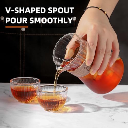 Small Glass Coffee Server Set of 2 - Manual Pour Over Coffee Maker 16oz, Borosilicate Glass Coffee Carafe with Heat-Resistant Wood Ring,2 Pack - Image 3