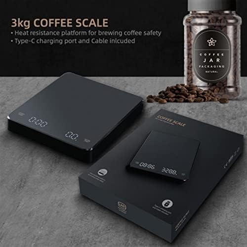 Precision Electronic Scale LED Display Built-in Auto Timer Pour Over Espresso Smart Coffee Scale Kitchen Scales 3kg (Color : Precision Scale) - Image 4