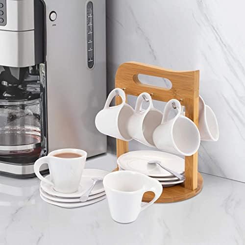 2.5oz Espresso Ceramic Cups Set of 6 with Saucers & Spoons - Image 4