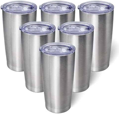 AIANJI 20oz Tumbler with Lid Stainless Steel Tumblers Insulated Mug SS 6P by AIANJI